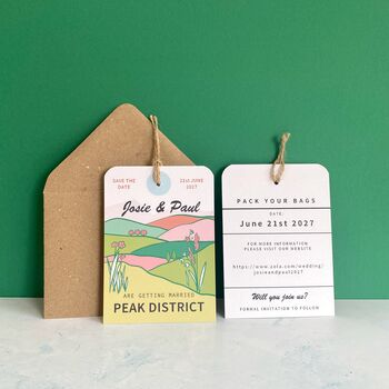 Peak District Illustration Save The Date Luggage Tag, 4 of 5