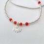 Artesia Orange Agate Sterling Silver Lotus Bracelet, thumbnail 3 of 7