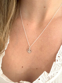 St Christopher Heart Necklace Sterling Silver, 2 of 6