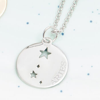 Aries Star Sign Necklace In Silver Or Gold Vermeil, 4 of 8