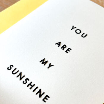 'You Are My Sunshine' Hand Embroidered Card, 4 of 5