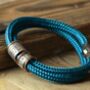 Teal Paracord And Silver Medical Alert Bracelet, thumbnail 1 of 4