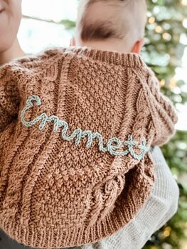 Personalised Cable Knit Embroidered Children's Cardigan, 8 of 12