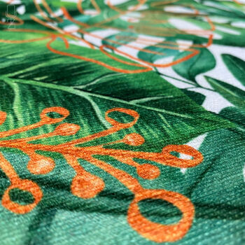 Tropical Leaves Cushion Cover Green And Orange, 6 of 7