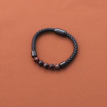 Personalised Father's Day Leather Bracelet For Dad, 5 of 10