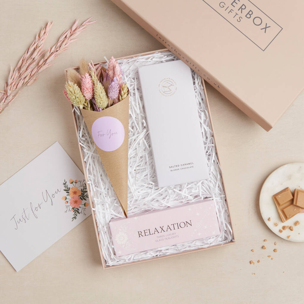 Relaxation Flowers And Candles Letterbox Gift Set By Letterbox Gifts
