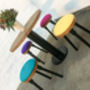 Button Pedestal Table With Four Upholstered Stools, thumbnail 8 of 8
