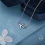 Sterling Silver Tiny Plane Pendant Necklace, thumbnail 3 of 12