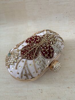 Light Pink Floral Oval Clutch, 7 of 11