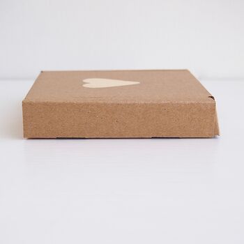 Brown Kraft Gift Box With Gold Leaf Heart, 4 of 7