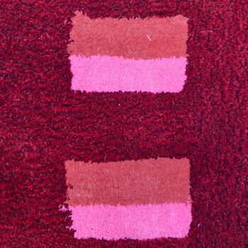 Handmade Tufted Red, Pink And Burgandy Small Rug, 8 of 9