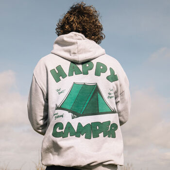 Happy Camper Men's Slogan Hoodie, 2 of 6