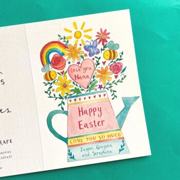 Personalised Happy Easter Floral Card For Mum Nan, 4 of 4