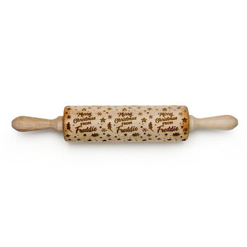 Personalised Merry Christmas Embossing Rolling Pin, 2 of 4