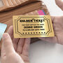 Personalised Wallet Or Purse Golden Ticket Metal Cards, thumbnail 3 of 5