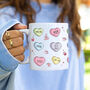 Personalised Mother's Day Love Heart Doodles Mug, thumbnail 1 of 2