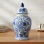 Chinoiserie Ginger Jar And Vase White Blue Porcelain, thumbnail 3 of 5