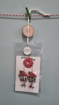 Gingerbread Colourful House Stand Up Earring Gift, 8 of 10