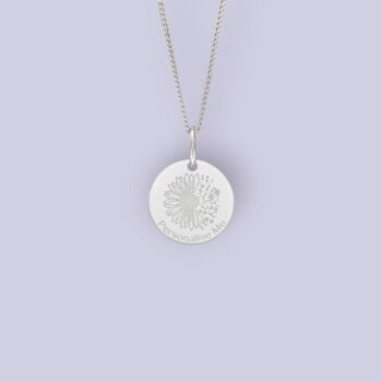 Personalised Scattered Sunflower Necklace In Silver, 4 of 12