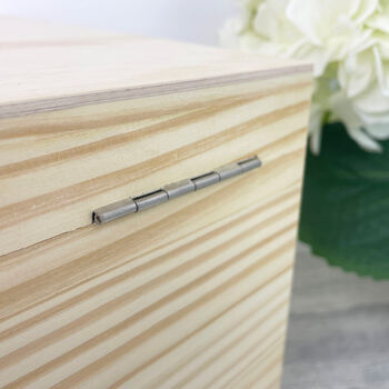 Personalised Lily Photo Memory Box In Natural Wood For Bereavement And Memorial Gift, 11 of 12