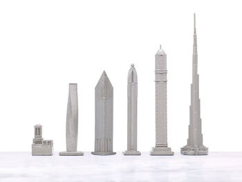 Stainless Steel Skyline Chess Set – Dubai Edition, 5 of 6