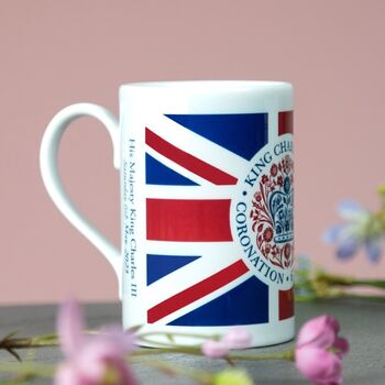 King Charles 3rd Official Logo Union Jack Coffee Cup, 2 of 2