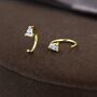 Cz Droplet Huggie Hoop Earrings In Sterling Silver Two, thumbnail 6 of 11