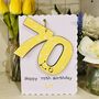 Personalised 70th Birthday Card Wooden Number Gift, thumbnail 3 of 4