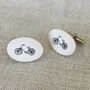 Bicycle Cufflinks ~ Ceramic, thumbnail 1 of 5