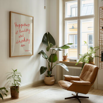 Happiness Is Reading And Drinking Tea Wall Print, 7 of 9