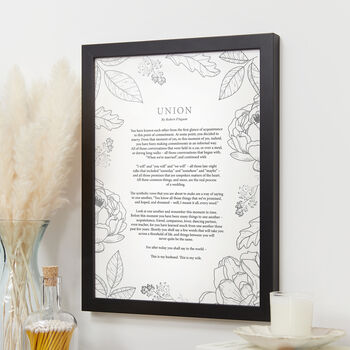 Personalised Navy And Rose Gold Floral Poem Print, 8 of 8