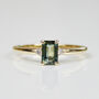 Emerald Cut Green Sapphire And Diamond Engagement Ring, thumbnail 1 of 3