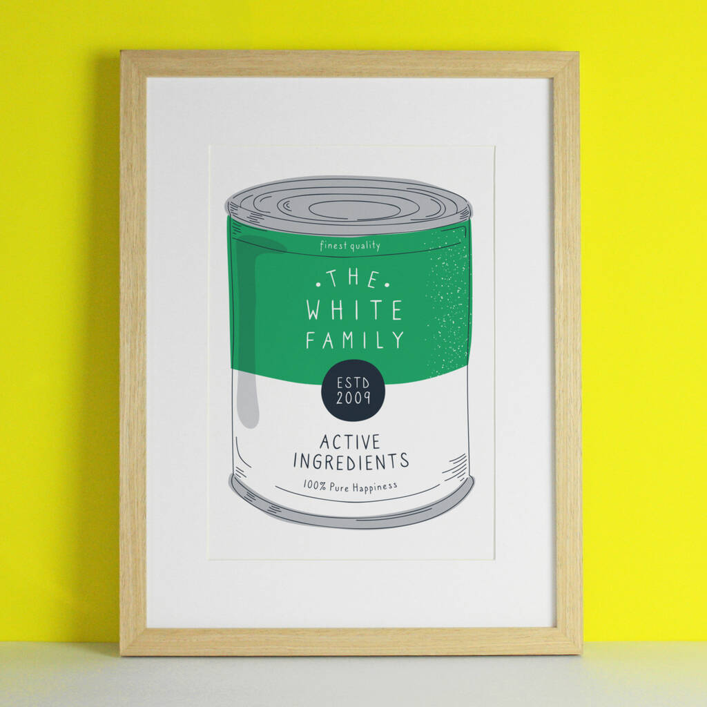 Family Personalised Print Gift Soup Pop Art, 1 of 6