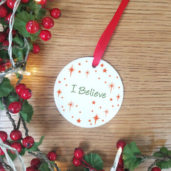 Personalised I Believe Christmas Tree Decoration, 4 of 5