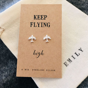Silver Airplane Earrings. Keep Flying High, 2 of 3