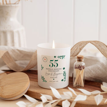 Emerald 55 Years Candle Personalised Gift, 5 of 7
