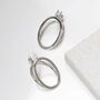 Sterling Silver Double Oval Loop Hoop Earrings, thumbnail 12 of 12