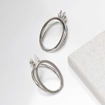 Sterling Silver Double Oval Loop Hoop Earrings, 12 of 12