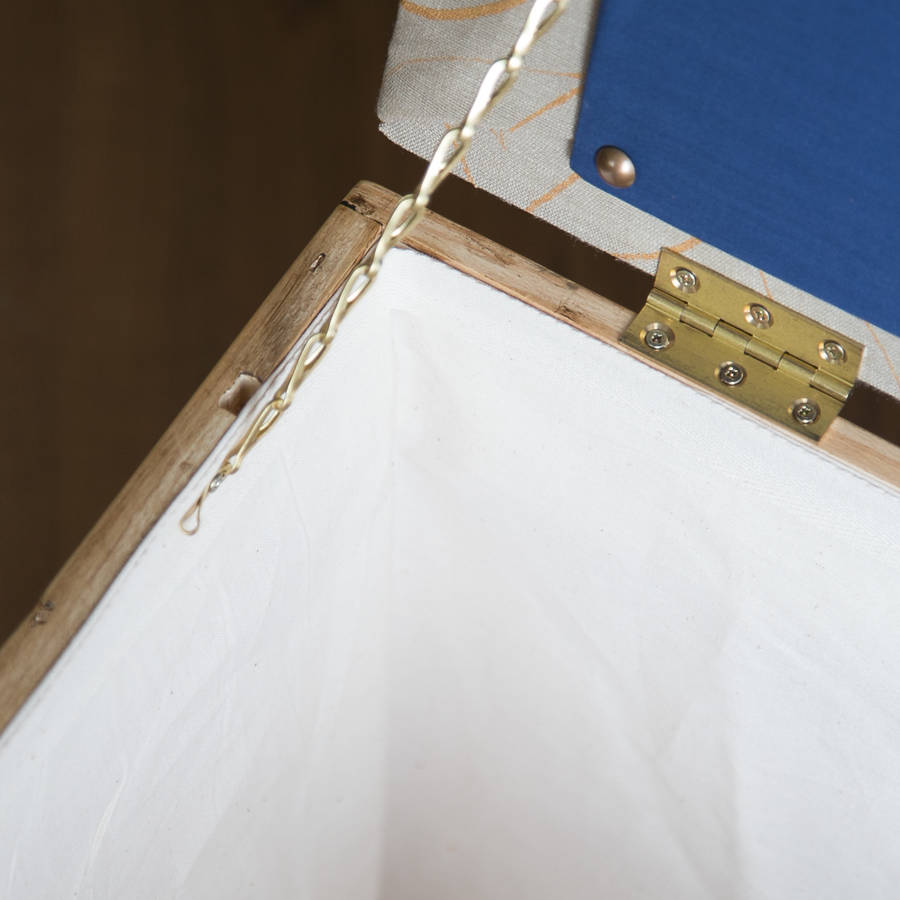 Custom Fabric Wooden Wine Crate Blanket Box By Made Anew