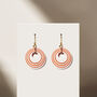 Cream And Terracotta Stripey Circular Earrings, thumbnail 1 of 6