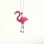 Sterling Silver Pink Flamingo Enamel Necklace, thumbnail 5 of 7
