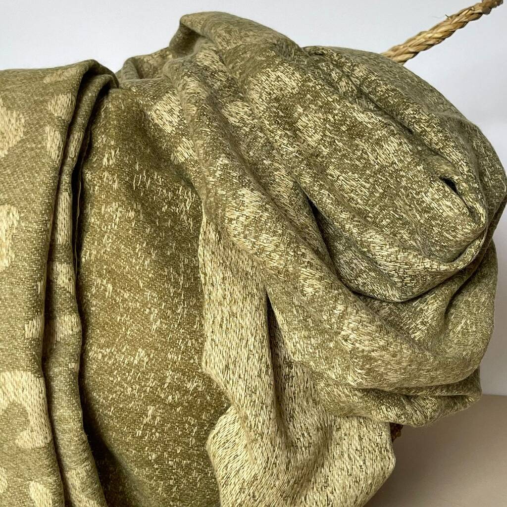 Leopard Print Blanket Scarf In Khaki By Nest Gifts