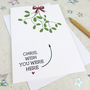 Mistletoe Wishes Personalised Christmas Card, thumbnail 3 of 3