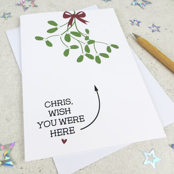 Mistletoe Wishes Personalised Christmas Card, 3 of 3