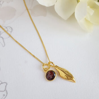 January Birthflower Birthstone Gold Plated Necklace 925, 4 of 9