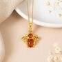 Personalised Gold Plated Silver Bee Necklace With Baltic Amber, thumbnail 2 of 8