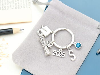 Personalised 2025 Graduation Keyring, Graduation Cap, 8 of 10