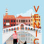 Venice Retro Travel Poster Style Art Print, thumbnail 2 of 2