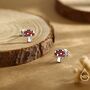 Mushroom Stud Earrings In Sterling Silver, thumbnail 5 of 11
