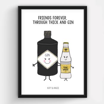 'Thick And Gin' Personalised Friendship Print, 3 of 5